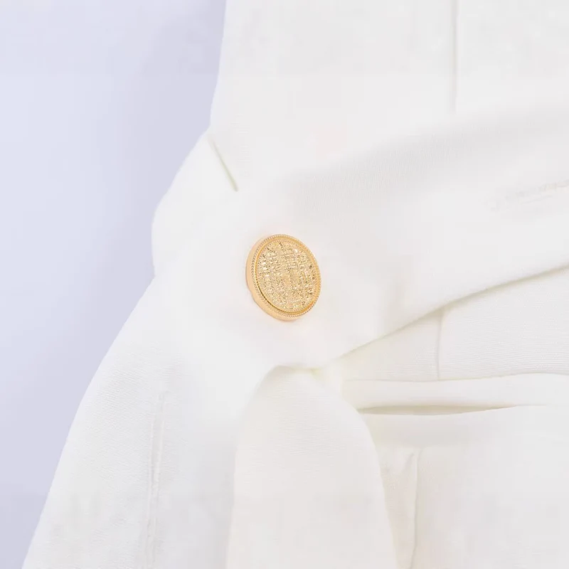 Damen Langline-Blazer mit goldbestickten Schultern und Bindegürtel Drune