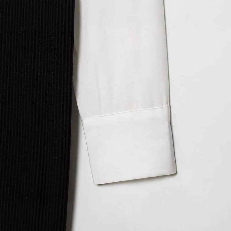 Damen Langes Hemdblusenkleid mit eingearbeiteter Strickweste Drune