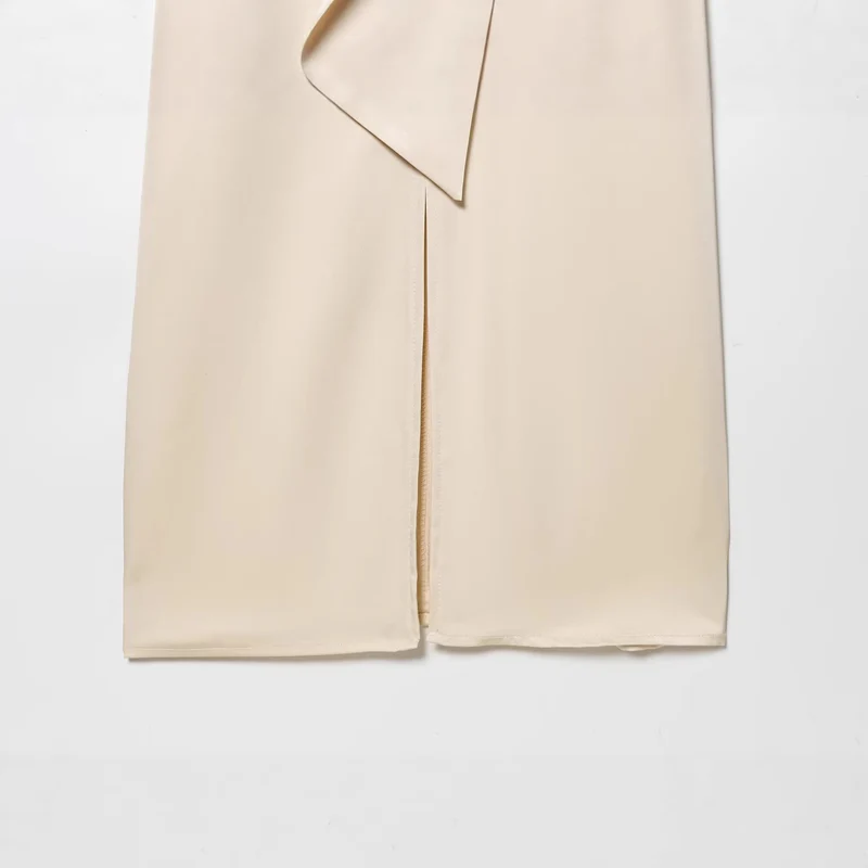 Damen Langes Hemdblusen-Kleid mit Schleifenkragen und Kimonoärmeln Drune
