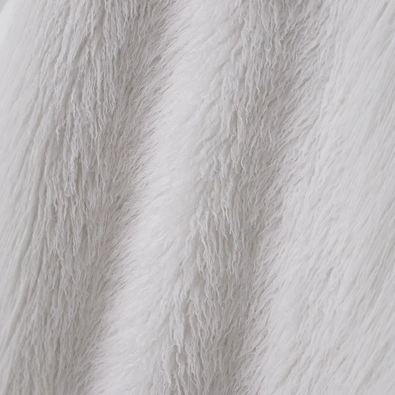 Damen Langer Shaggy-Kunstfellmantel im Longline-Schnitt Drune