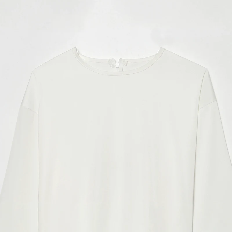 Damen Langarmshirt mit asymmetrischem Saum und Spitzenbesatz Drune
