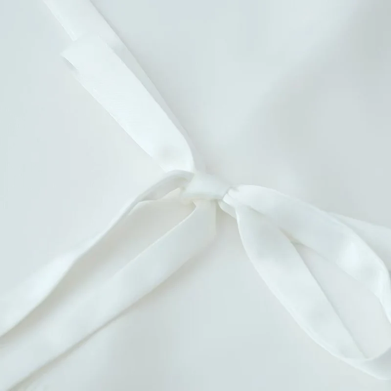 Damen Langärmlige Bluse mit Taillenband und Spitzenbesatz Drune