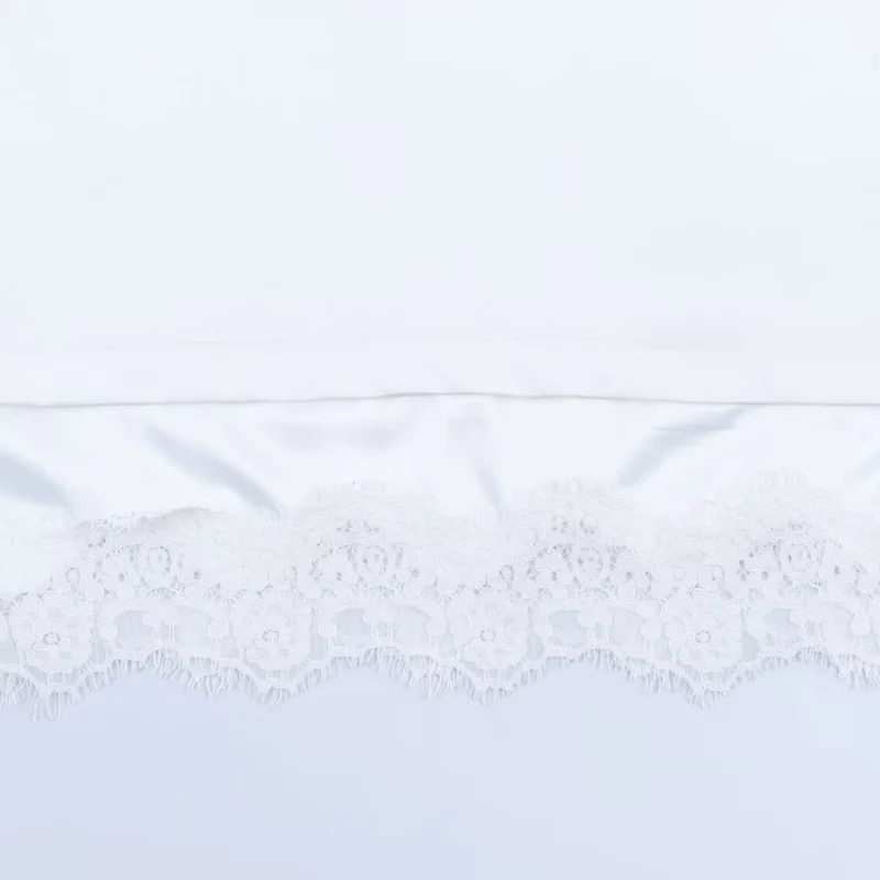 Damen Langärmeliges Oversize-Shirt mit Rundhalsausschnitt und Spitzenbesatz am Saum Drune