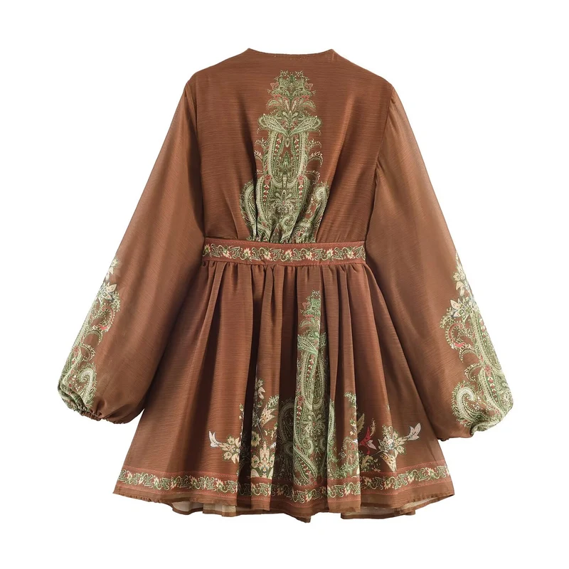 Damen Kurzrobe mit aufwändiger Stickerei im Boho‑Kimono‑Stil Drune