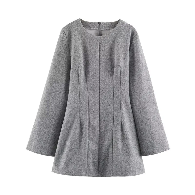 Damen Kurzmantel mit taillierter Glocken‑Silhouette und Wiener Nähten Drune