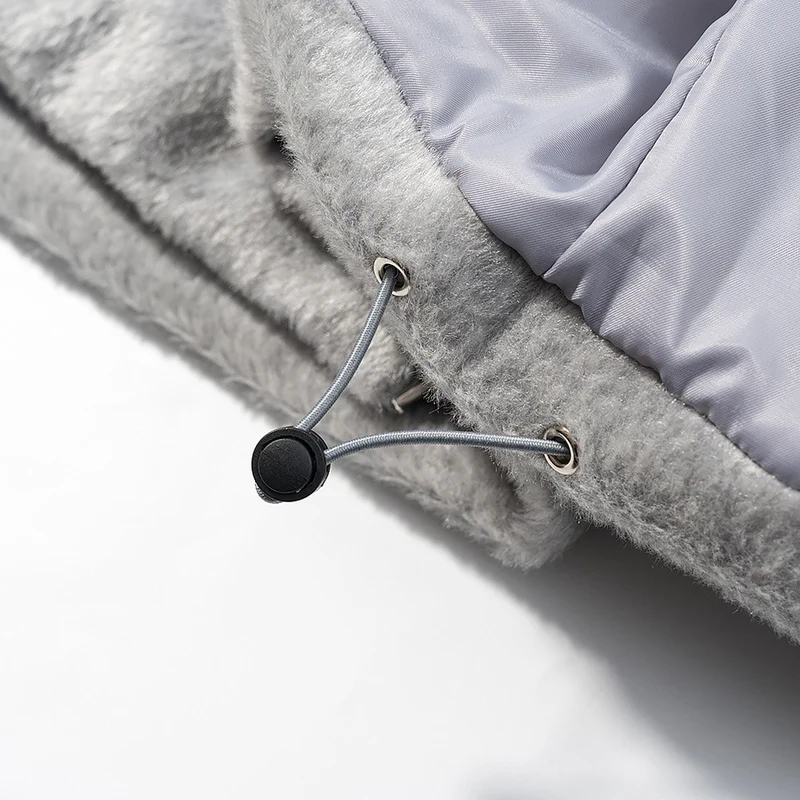 Damen Kurzjacke mit voluminösem Kunstfellkragen und Oversize-Schnitt Drune