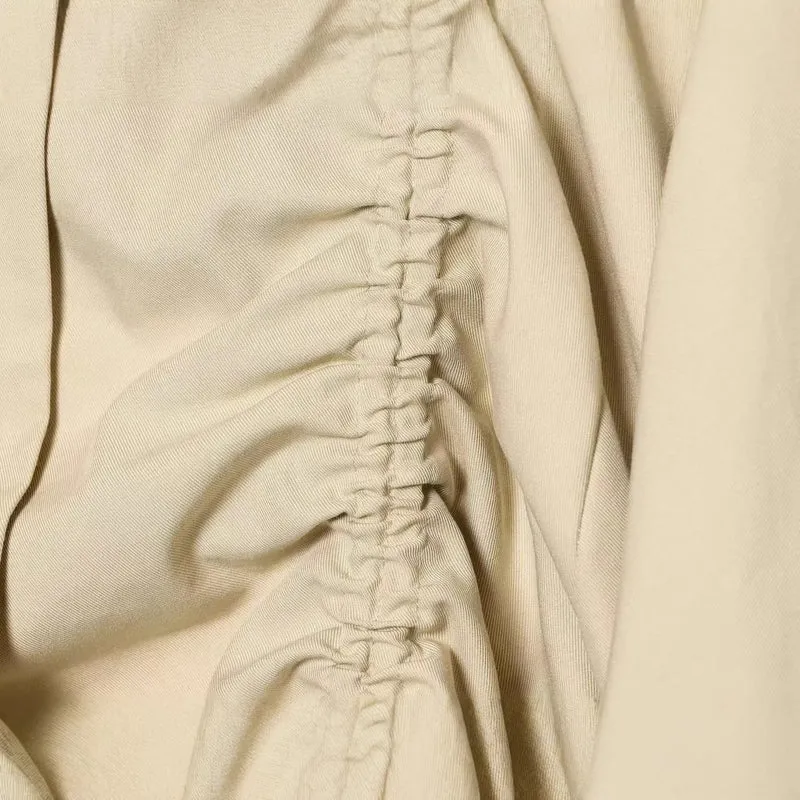 Damen Kurzjacke mit geraffter Vorderseite, Tunnelzug und großem Rundkragen Drune
