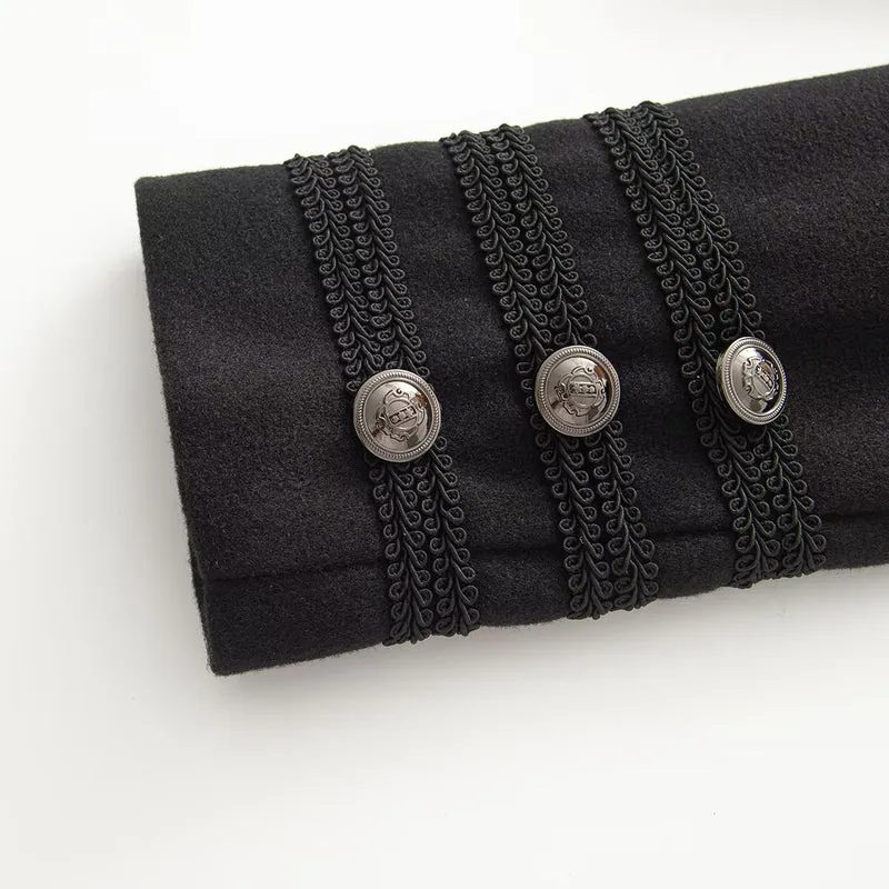 Damen Kurzjacke im Military‑Stil mit Stehkragen und Zierknopfleiste Drune