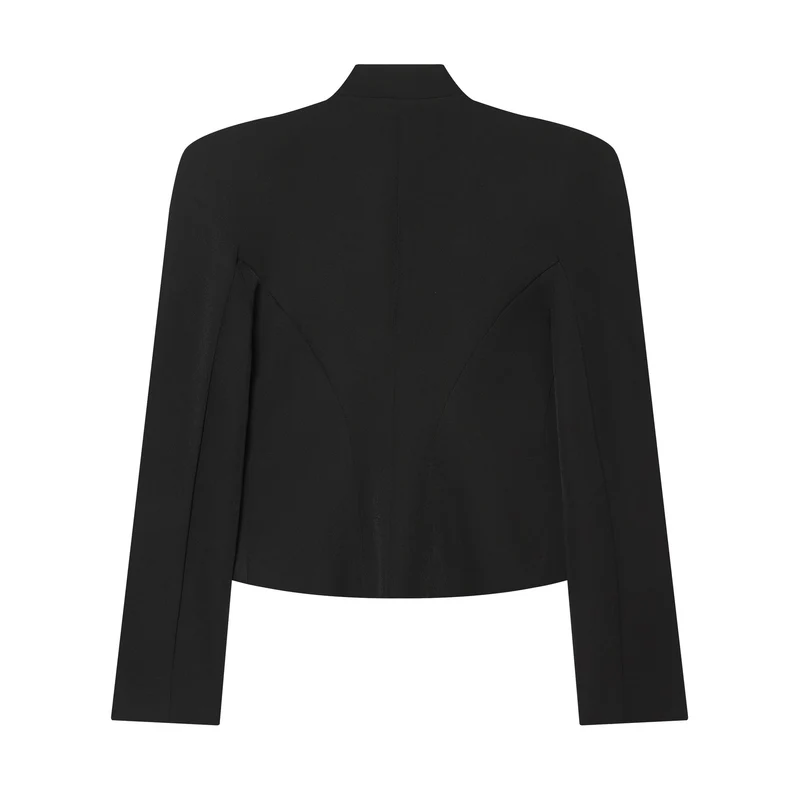 Damen Kurzjacke im Marschallstil mit Stehkragen und Zierkordierungen Drune