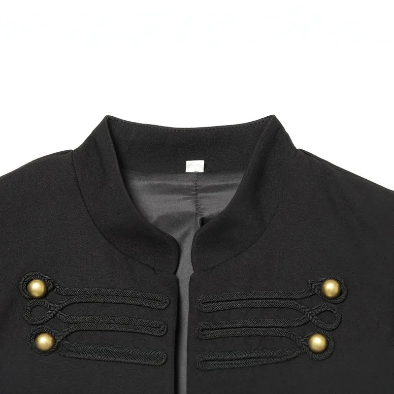 Damen Kurzjacke im Marschallstil mit Stehkragen und Zierkordierungen Drune