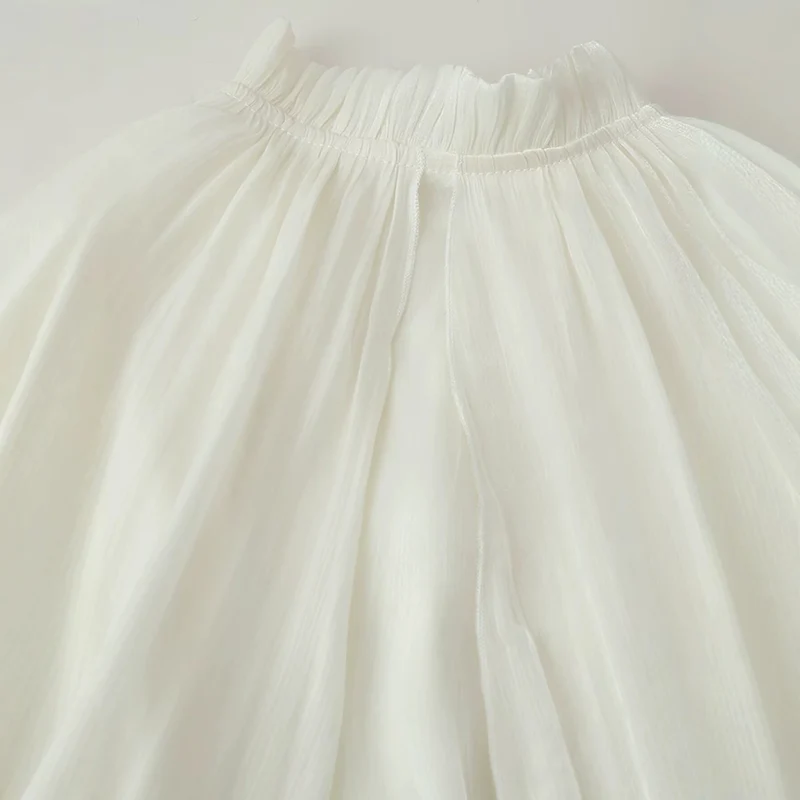 Damen Maxikleid mit Volant‑Cape, mehrlagigem Stufenrock und Stehkragen Drune