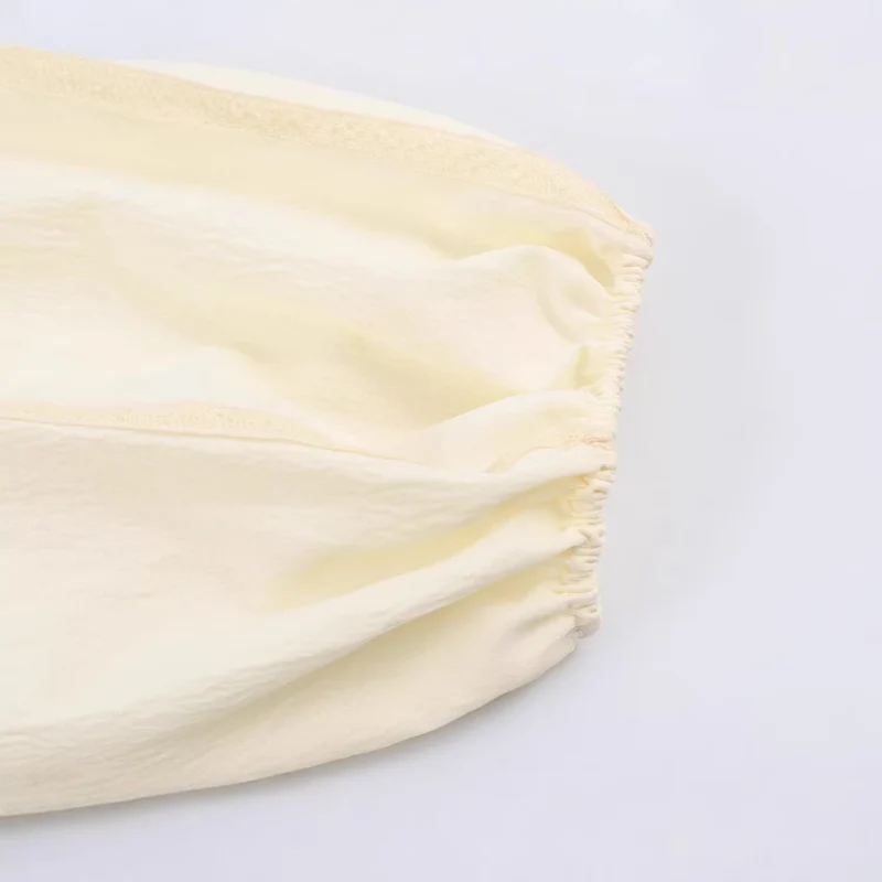 Damen Maxikleid mit Stehkragen, durchgehender Knopfleiste und Ballonärmeln Drune
