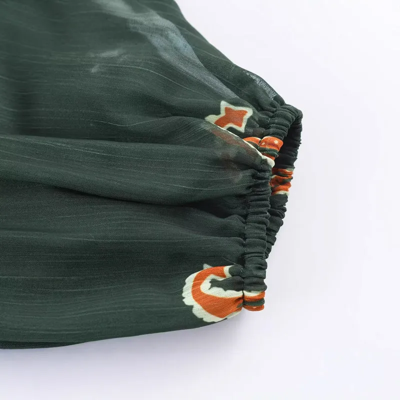 Damen Maxikleid im Boho‑Stil mit Paisley‑Print und V‑Ausschnitt Drune