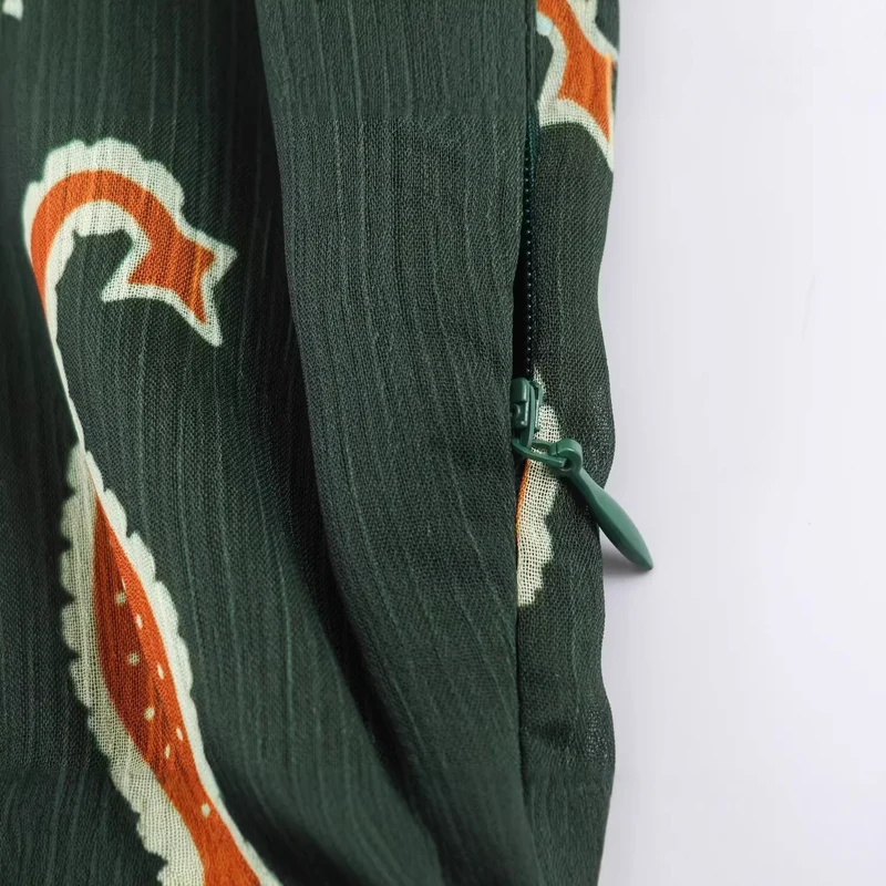 Damen Maxikleid im Boho‑Stil mit Paisley‑Print und V‑Ausschnitt Drune