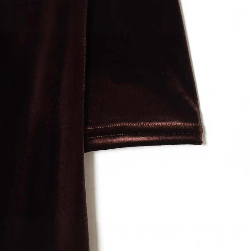 Damen Maxikleid aus Samt mit tiefem V‑Ausschnitt und Taillenraffung Drune