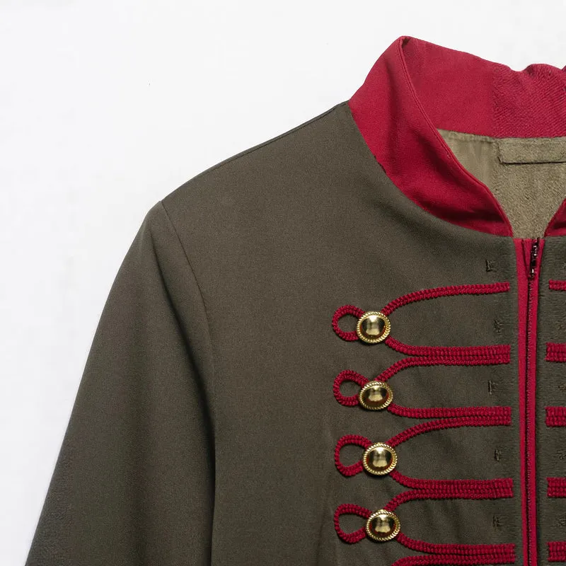 Damen Marschalljacke im Military-Stil mit Kordelbesatz und Stehkragen Drune