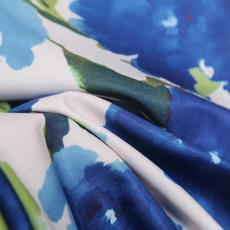 Damen Locker geschnittene seidenähnliche Hemdbluse mit Aquarell-Print Drune