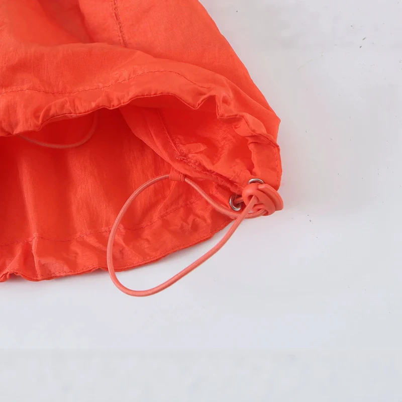 Damen Leichte Longline-Übergangsjacke mit Tunnelzugtaillierung und Stehkragen Drune