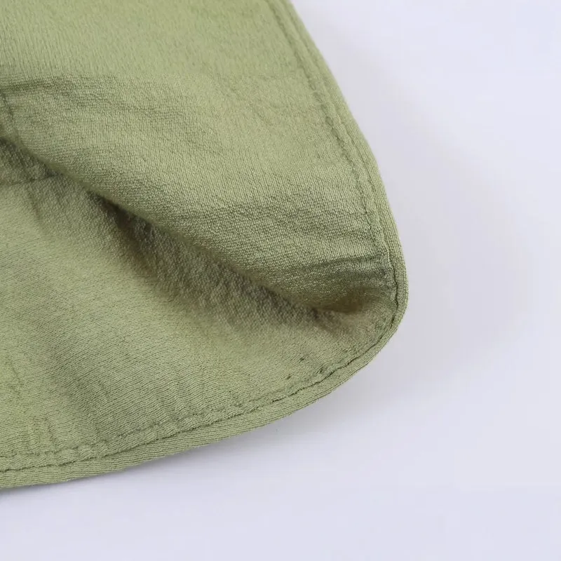 Damen Leichte Leinenoptik‑Bluse mit Knopfleiste und gerafften Fledermausärmeln Drune