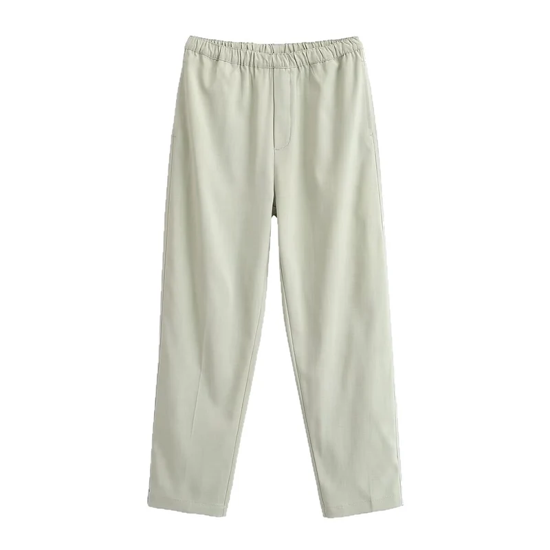 Damen Leichte Highwaist-Hose mit elastischem Bund und geradem Bein Drune