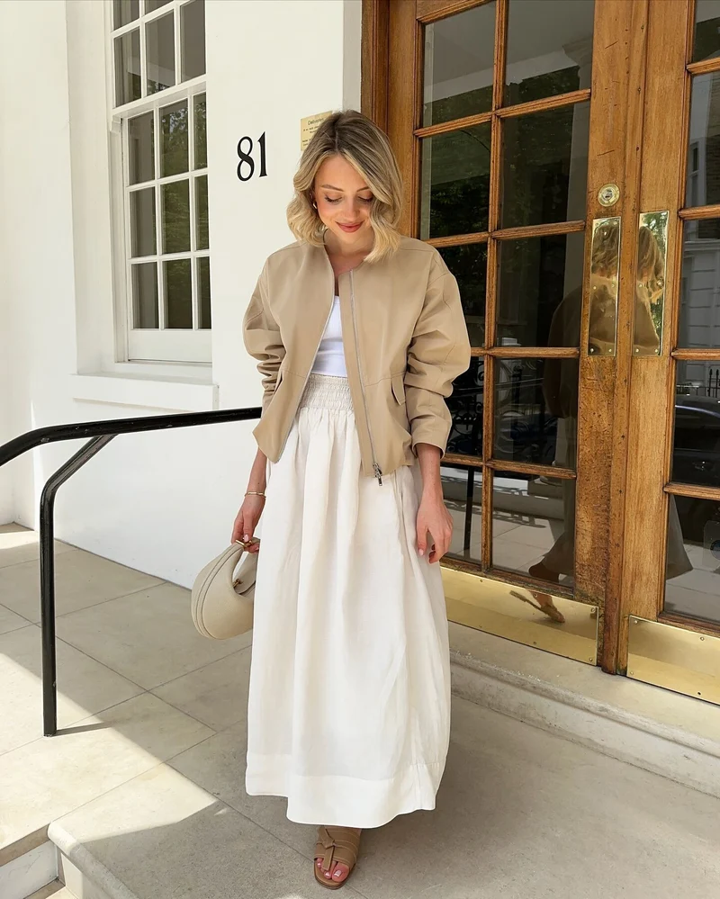 Damen Leichte Cropped-Workerjacke ohne Kragen mit Frontreißverschluss und Pattentaschen Drune