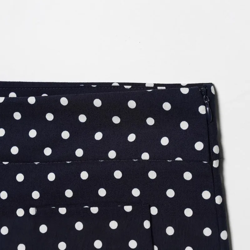 Damen Leichte Cropped-Übergangsjacke mit Stehkragen, Pünktchenprint und Tunnelzug Drune