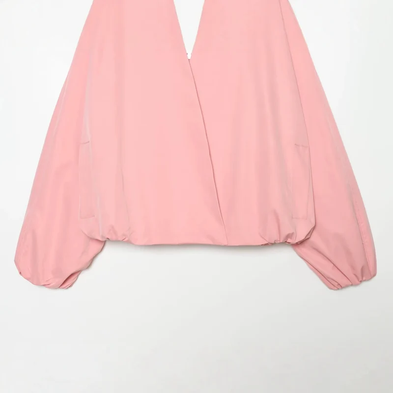 Damen Leichte Cropped-Bomberjacke im Boxy‑Schnitt mit offenem Kimono‑Verschluss Drune