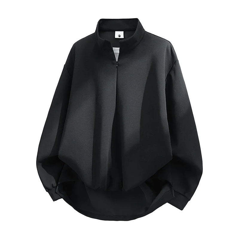 Unisex Oversize-Sweatshirt mit Stehkragen, Halbreißverschluss und ballonförmigem Saum Drune