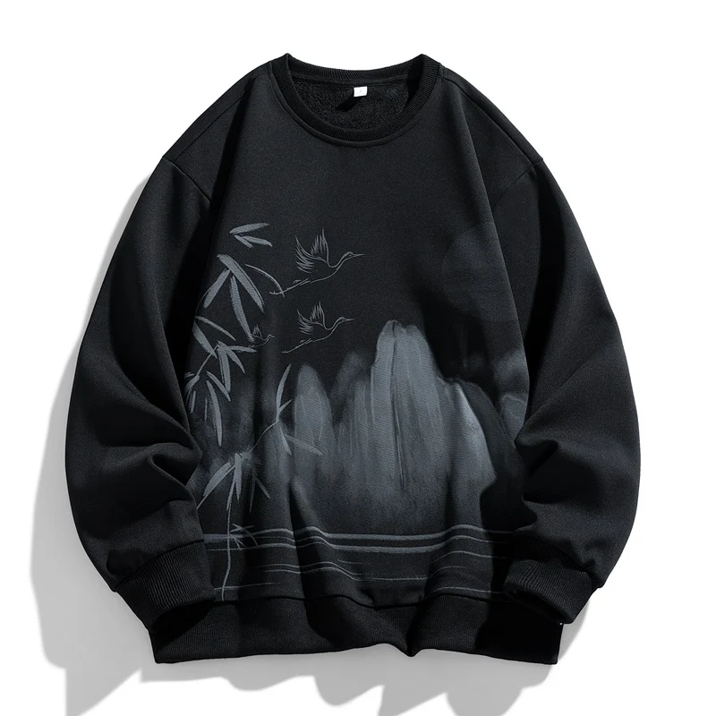 Unisex Oversize‑Sweatshirt mit Pinsel‑Print & geripptem Saum Drune
