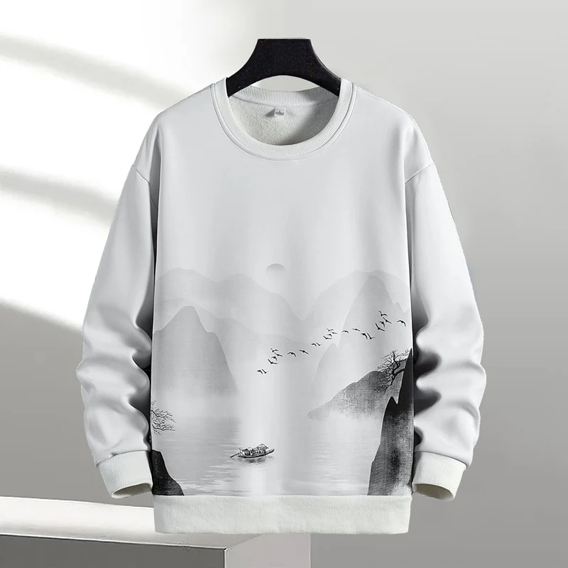 Unisex Oversize‑Sweatshirt mit Pinsel‑Print & geripptem Saum Drune