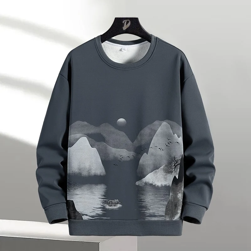 Unisex Oversize‑Sweatshirt mit Pinsel‑Print & geripptem Saum Drune