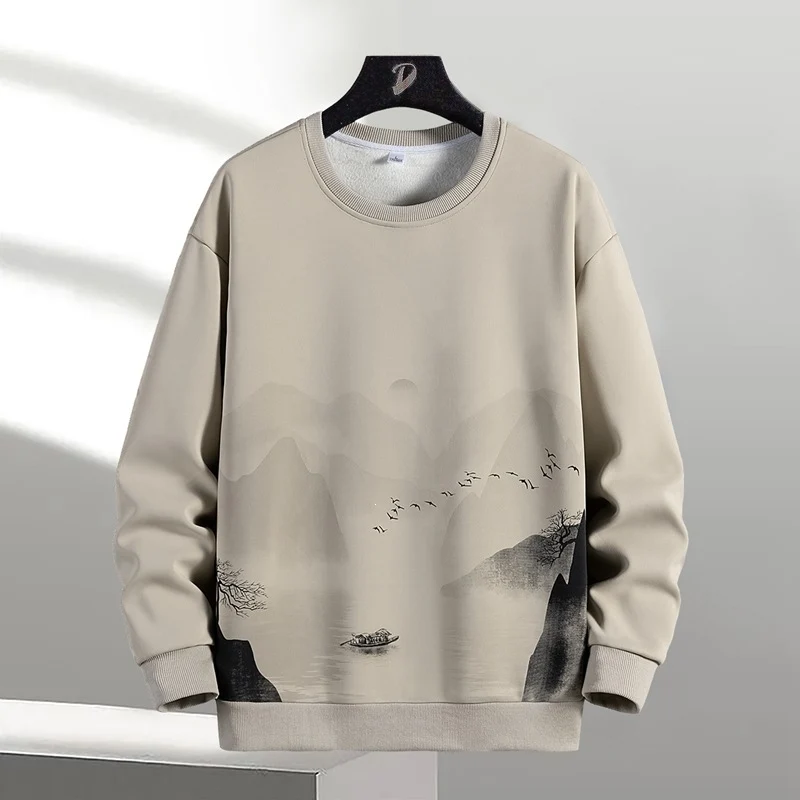 Unisex Oversize‑Sweatshirt mit Pinsel‑Print & geripptem Saum Drune
