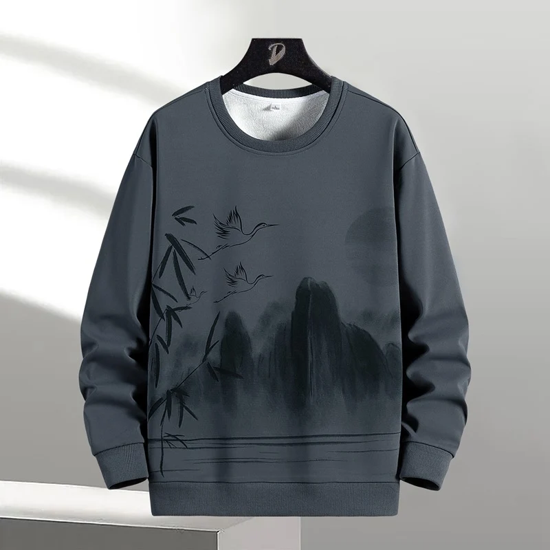 Unisex Oversize‑Sweatshirt mit Pinsel‑Print & geripptem Saum Drune