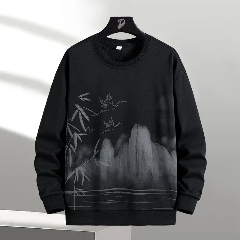 Unisex Oversize‑Sweatshirt mit Pinsel‑Print & geripptem Saum Drune