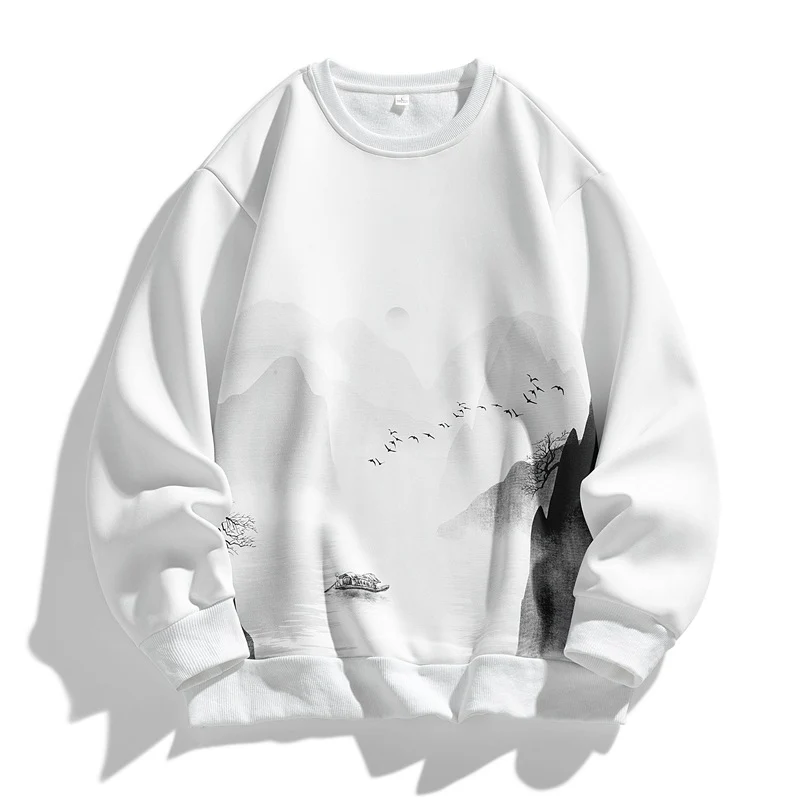 Unisex Oversize‑Sweatshirt mit Pinsel‑Print & geripptem Saum Drune