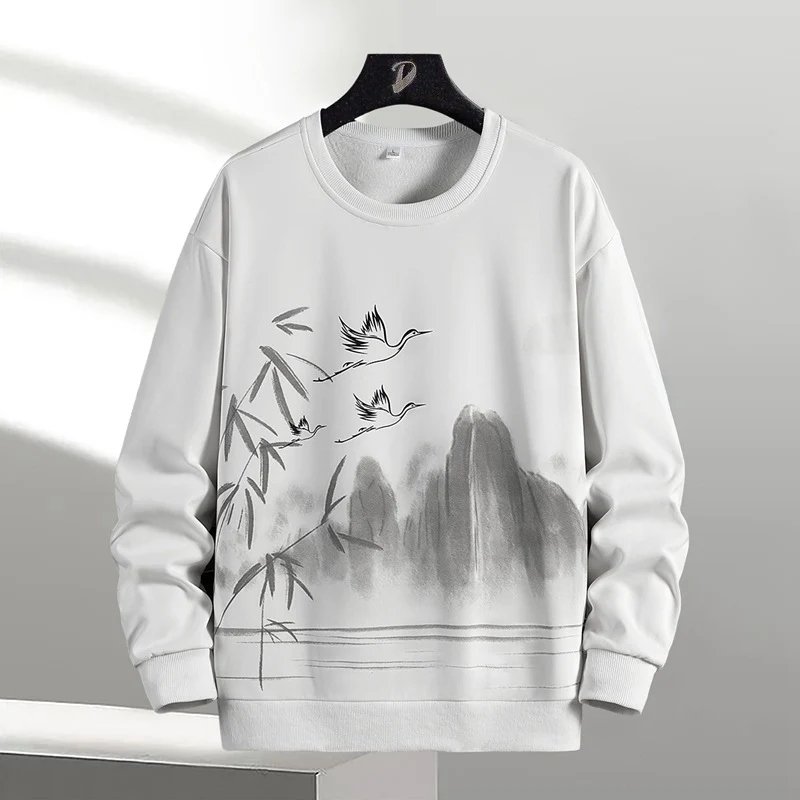 Unisex Oversize‑Sweatshirt mit Pinsel‑Print & geripptem Saum Drune