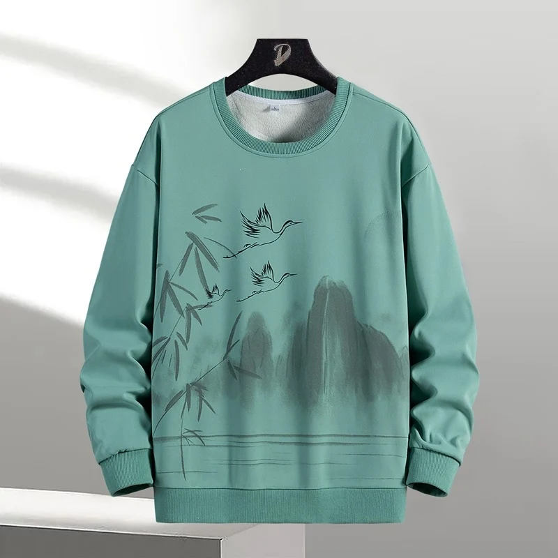 Unisex Oversize‑Sweatshirt mit Pinsel‑Print & geripptem Saum Drune