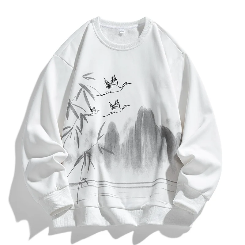 Unisex Oversize‑Sweatshirt mit Pinsel‑Print & geripptem Saum Drune