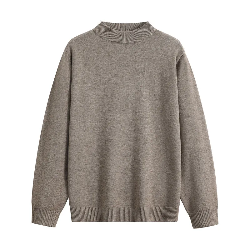 Unisex Oversize Rundhals-Pullover aus schwerer Baumwollmischung mit gerippten Bündchen Drune