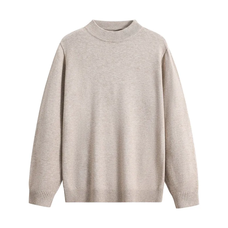 Unisex Oversize Rundhals-Pullover aus schwerer Baumwollmischung mit gerippten Bündchen Drune