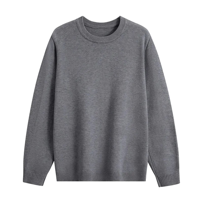 Unisex Oversize Rundhals-Pullover aus schwerer Baumwollmischung mit gerippten Bündchen Drune