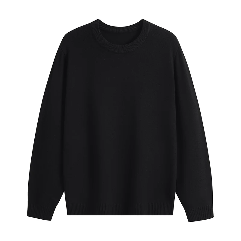 Unisex Oversize Rundhals-Pullover aus schwerer Baumwollmischung mit gerippten Bündchen Drune