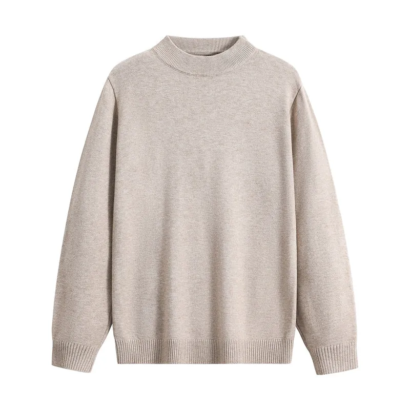 Unisex Oversize Rundhals-Pullover aus schwerer Baumwollmischung mit gerippten Bündchen Drune