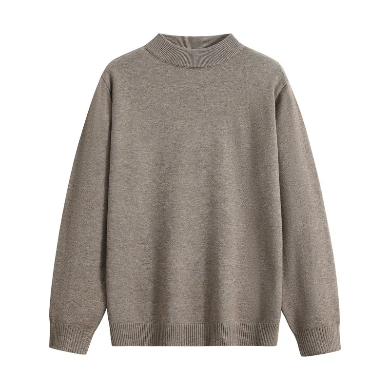 Unisex Oversize Rundhals-Pullover aus schwerer Baumwollmischung mit gerippten Bündchen Drune