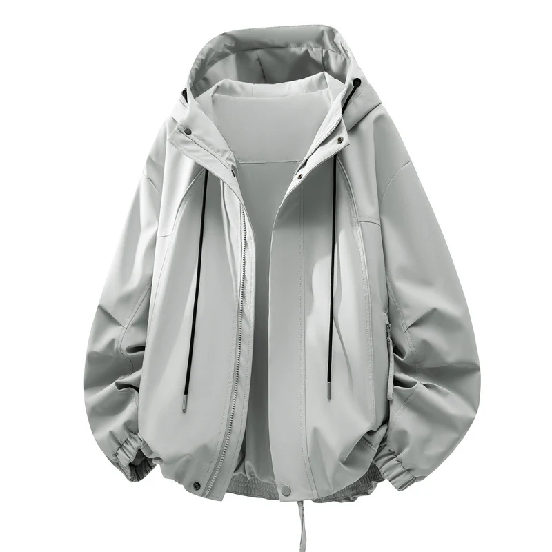 Unisex Oversize Regen- und Windjacke mit Kapuze, wasserabweisender Funktionsmembran Drune