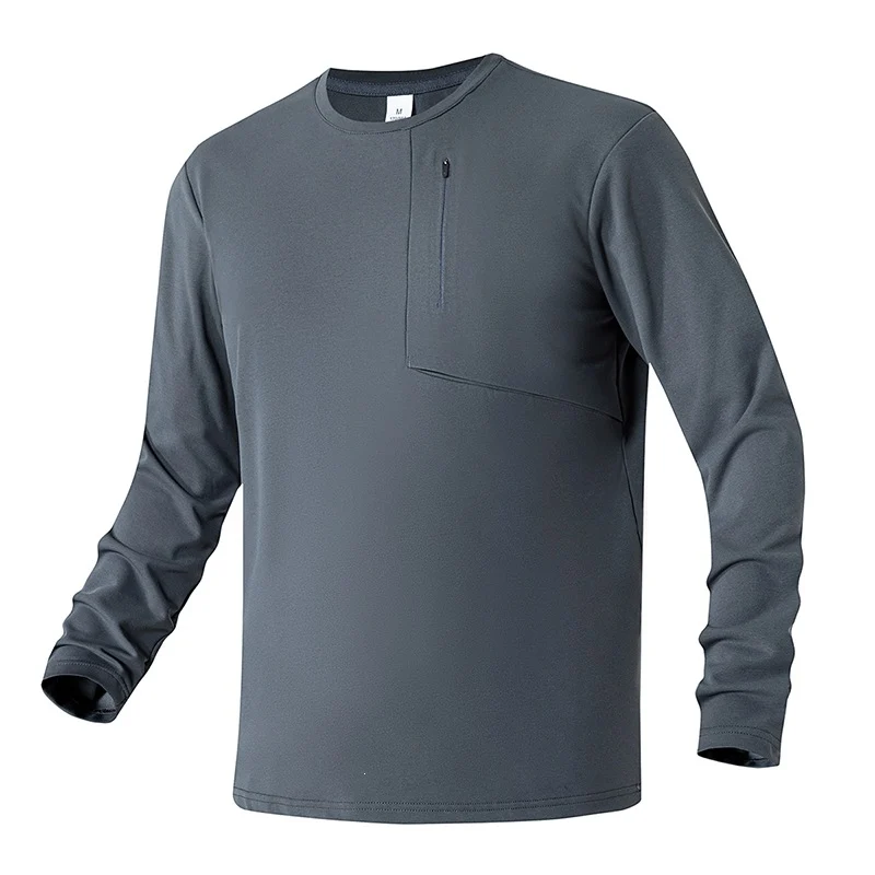 Unisex Oversize Langarm‑Sweatshirt mit Brustreißverschlusstasche und Rundhalsausschnitt Drune