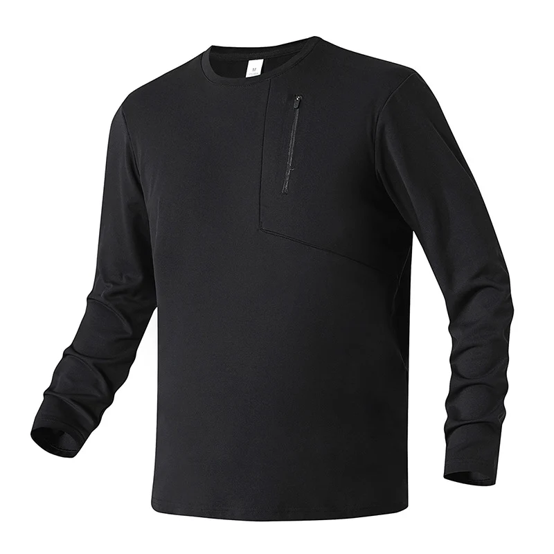 Unisex Oversize Langarm‑Sweatshirt mit Brustreißverschlusstasche und Rundhalsausschnitt Drune