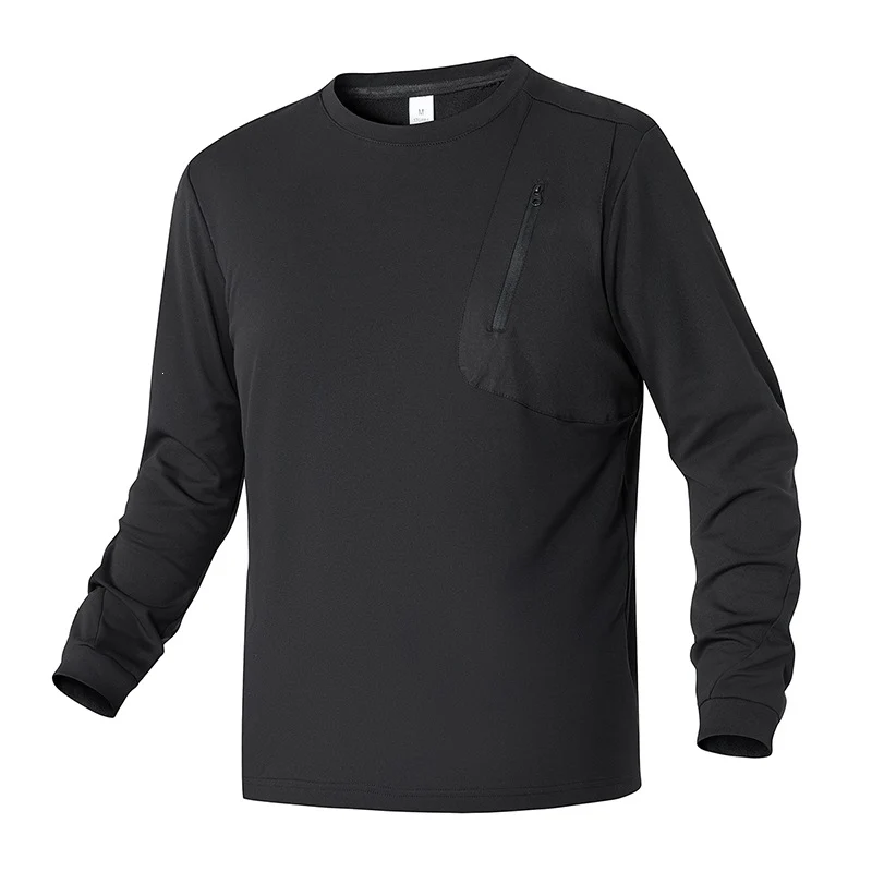 Unisex Oversize Langarm‑Sweatshirt mit Brustreißverschlusstasche und Rundhalsausschnitt Drune