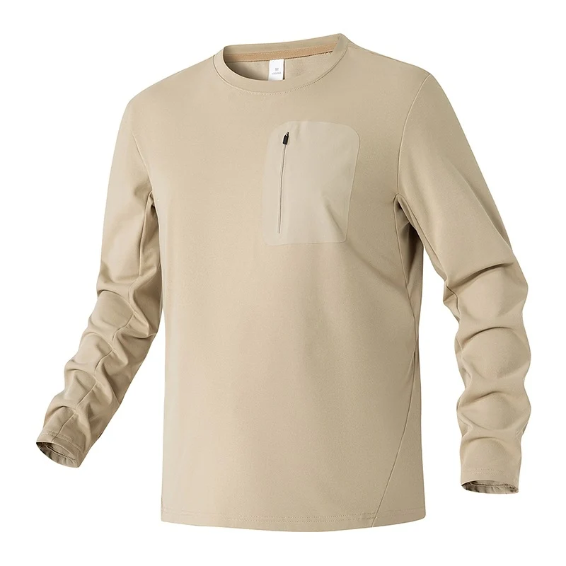 Unisex Oversize Langarm‑Sweatshirt mit Brustreißverschlusstasche und Rundhalsausschnitt Drune