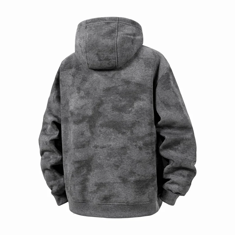 Unisex Oversize Kapuzenzipjacke aus schwerer French-Terry mit Kängurutaschen Drune